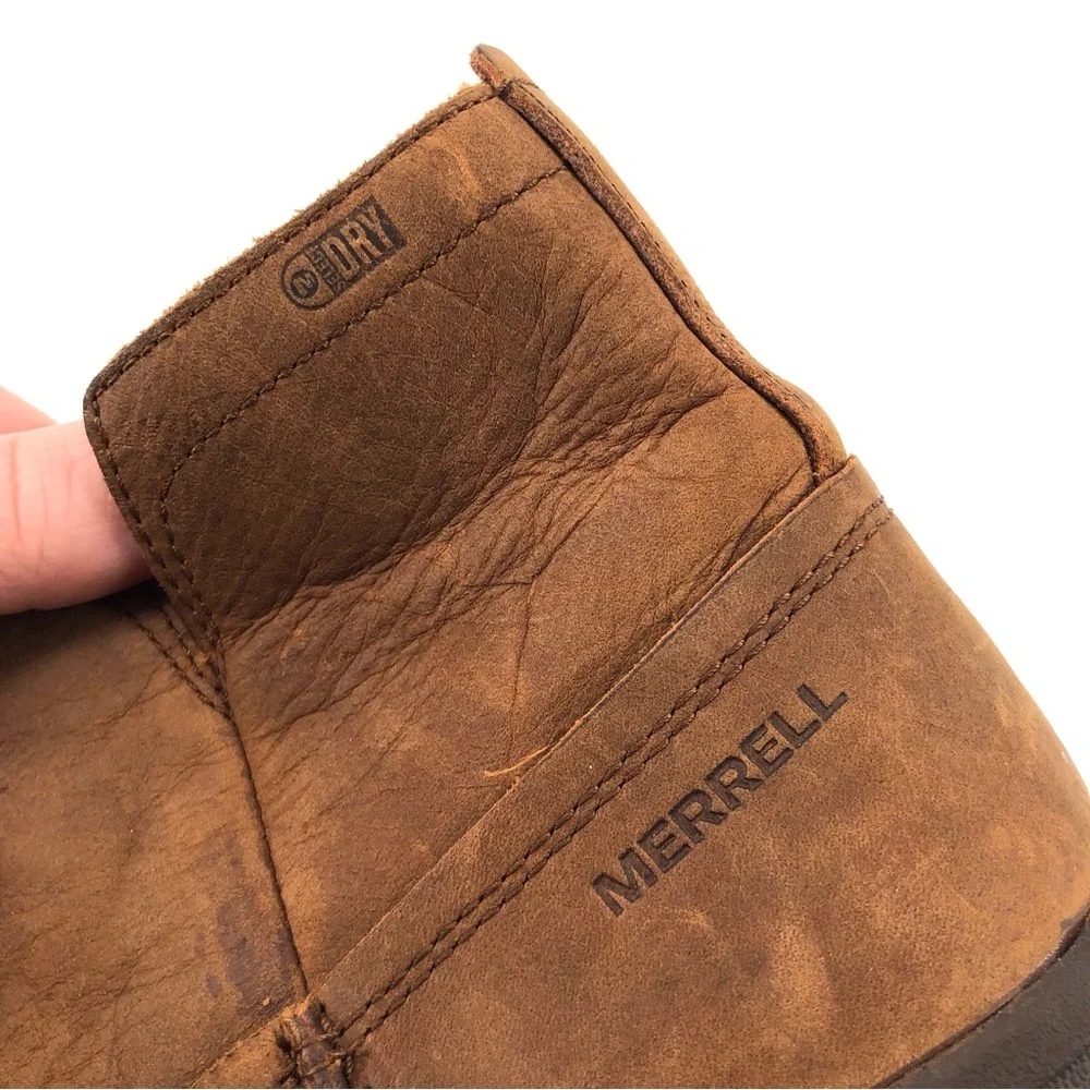 MERRELL Encore Kassie Ankle Boot 8.5 Leather Brown Waterproof Bootie Women Boots - Picture 9 of 9